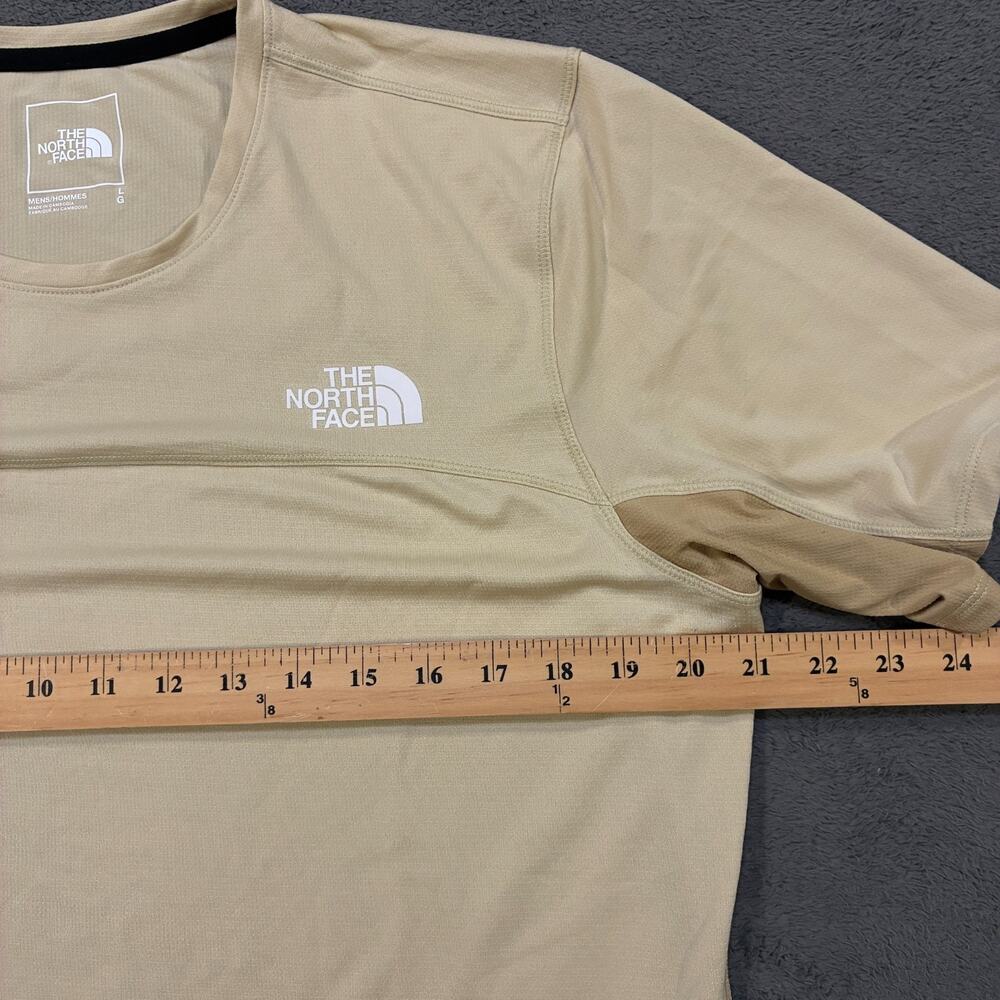 The North Face 24/7 Beige Khaki FlashDry Short Sleeve Crewneck T-Shirt Mens Sz L - Picture 5 of 7